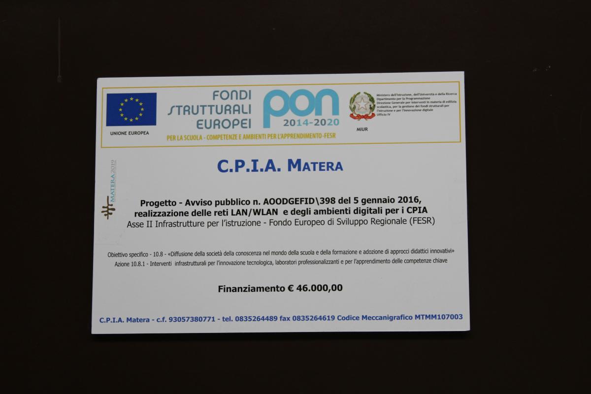 Sede Amministrativa CPIA c/o ITCG OLIVETTI Matera